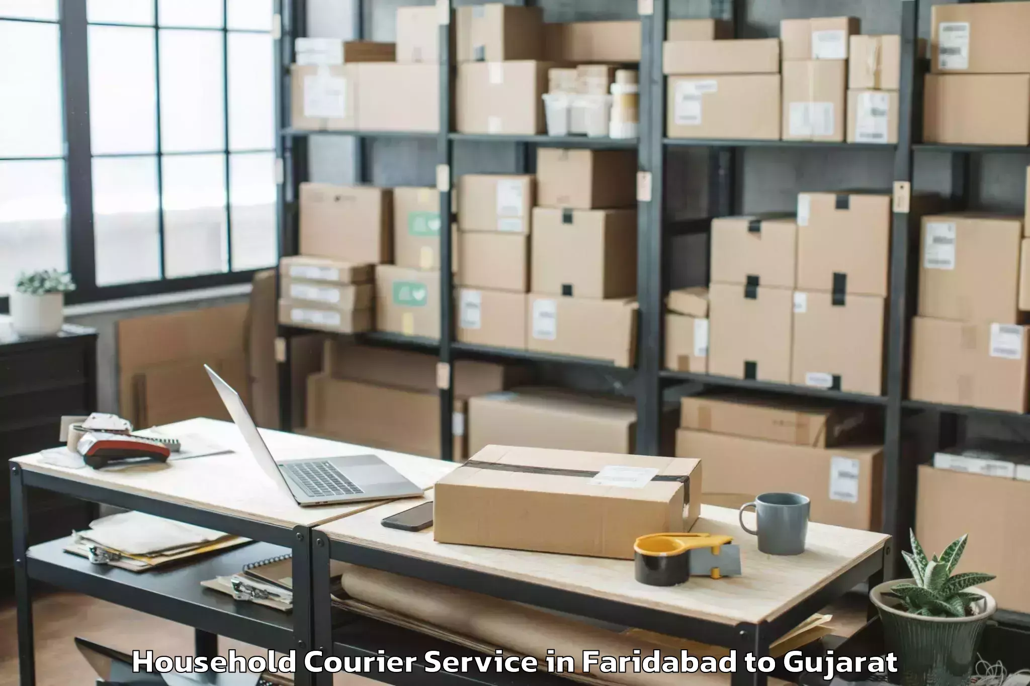 Top Faridabad to Madhavpur Household Courier Available